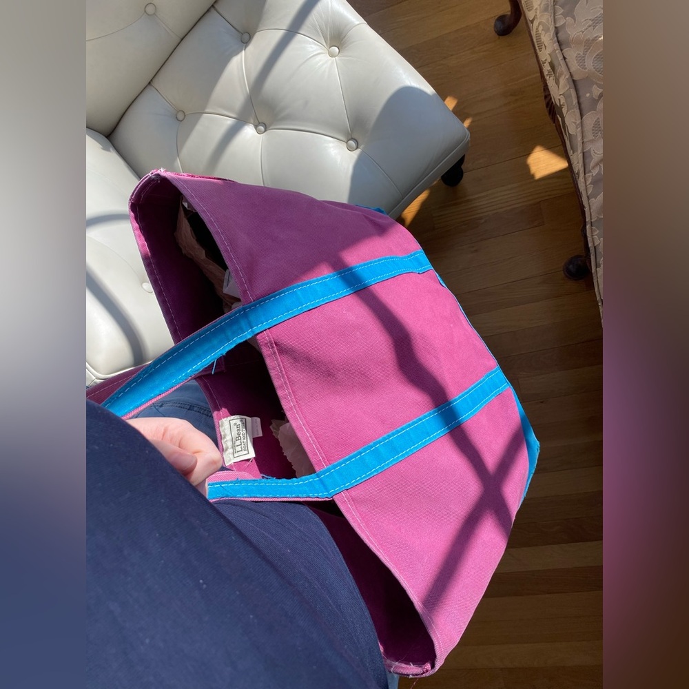 Vintage L.L. Bean Boat & Tote 22” – Magenta & Teal – Made in USA – Rare Colorway - Picture 7 of 12